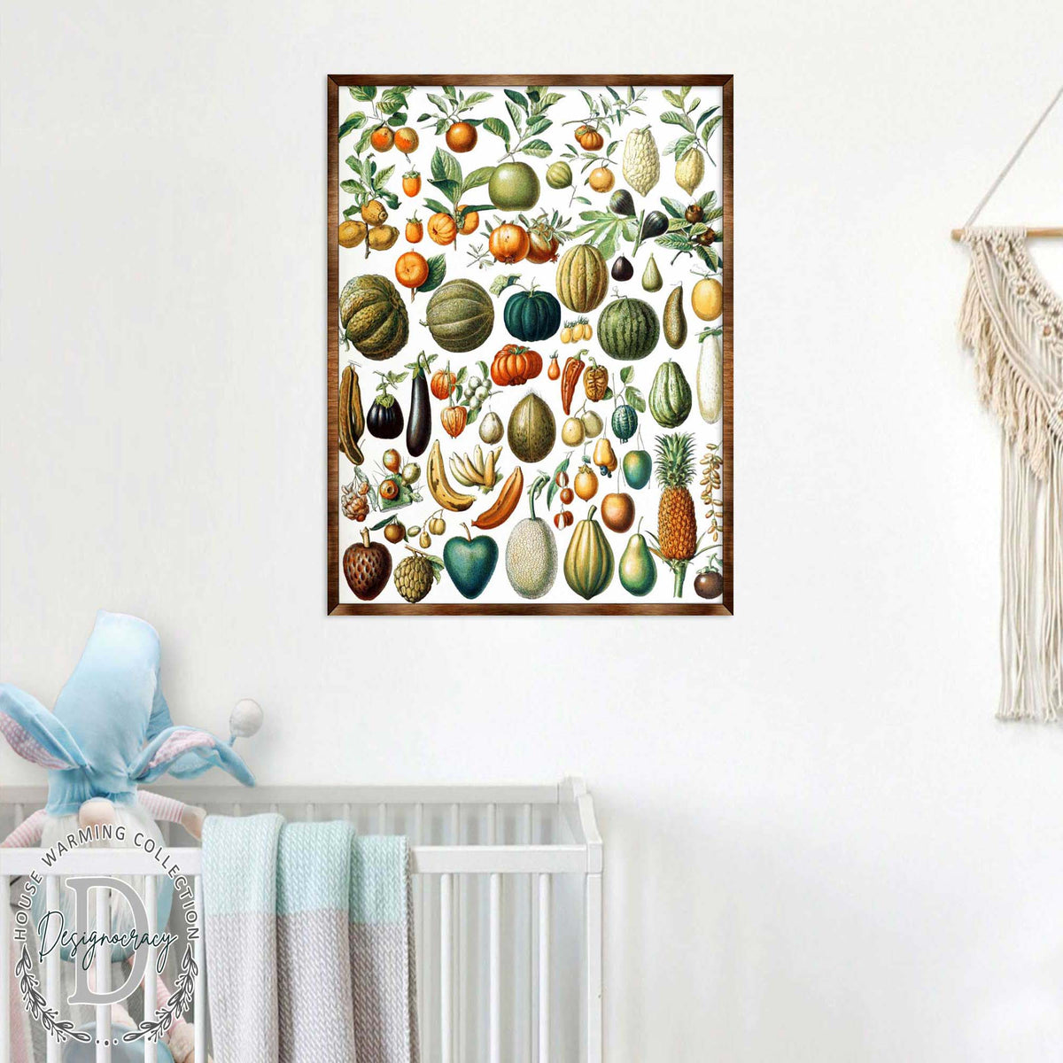 Fruit Montessori Wooden Poster - Kids Educational Poster - Homeschool I Classroom Decor - Aesthetic - 310224