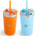 Kids Insulated Stainless Steel Cups with Lid and Straw, 13 oz, 2-Pack