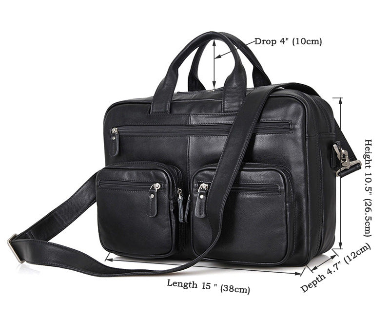 Big Capacity Laptop Messenger Bag Business Briefcase Men Leather Bags Side Bags 7231