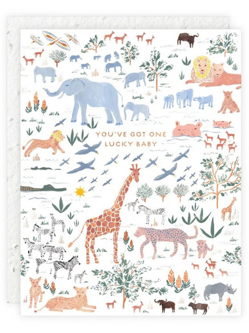 You've Got One Lucky Baby - Seeded Baby Congratulations Card