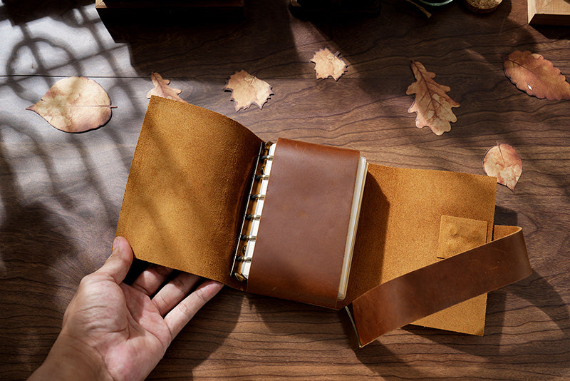 Full Grain Leather Code Sketchbook, Lock Journal Password Notebook Leather Code Journal A6 Leather Journal