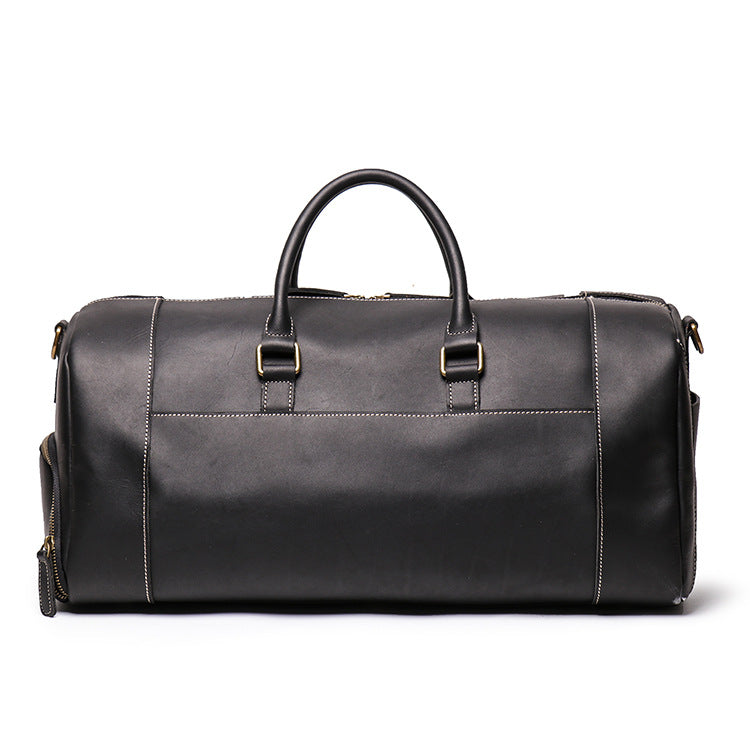 Full Grain Crazy Horse Leather Duffle Bag,  Vintage Handmade Weekender Travel Luggage