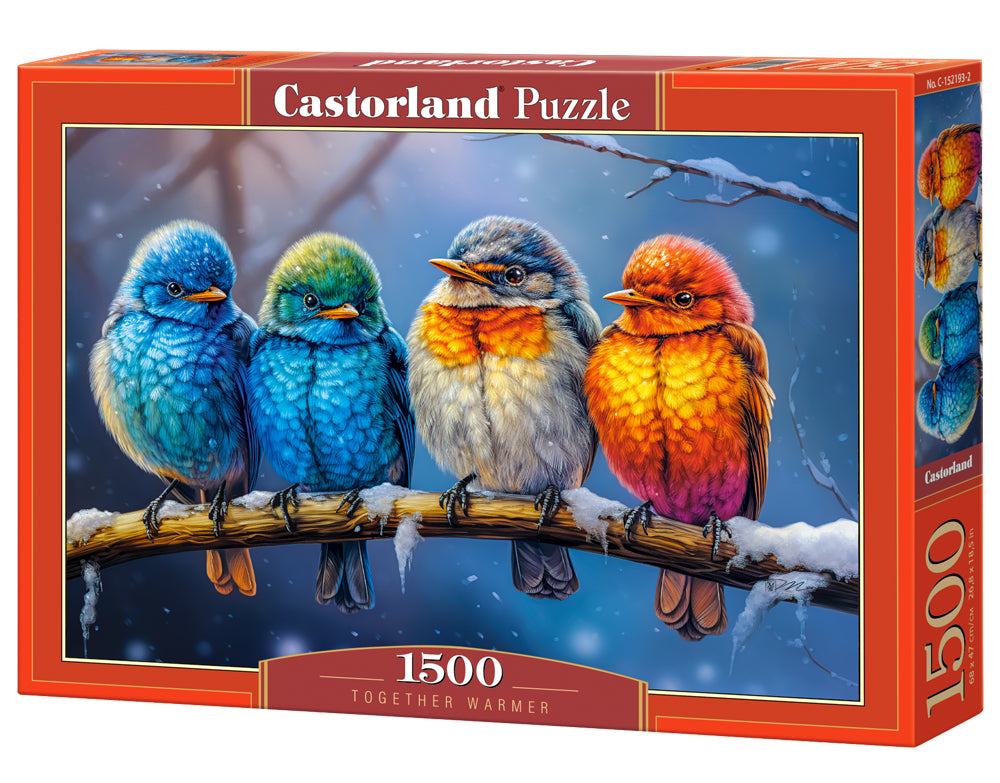 1500 Piece Jigsaw Puzzle, Together Warmer, Animal Puzzle, Colorful Birds, Adult Puzzle, Castorland C-152193-2