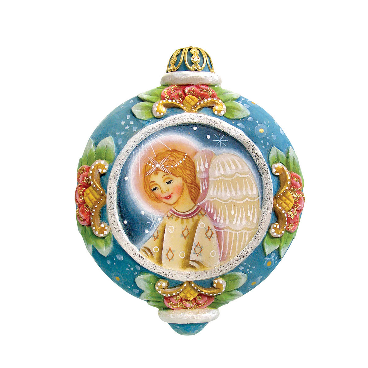 Angel Sculpted Hand-Painted Christmas Ornament by G. DeBrekht - Nativity Holiday Decor - 6102412