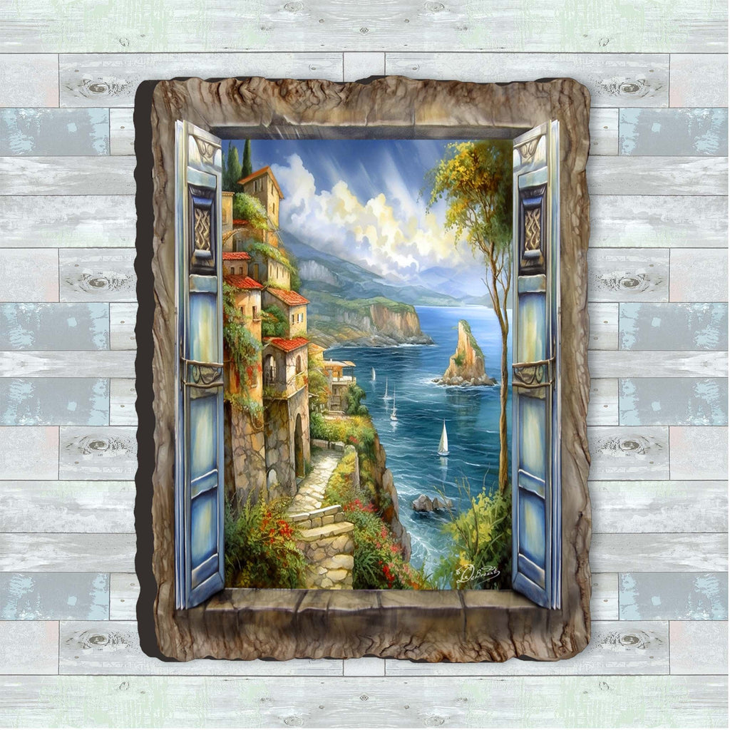 Seaside Window Perspective View Wall Art by G. DeBrekht Coastal Decor - 8492103W