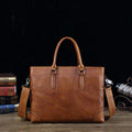 Full Grain Leather Men Shoulder Bag Casual Messenger Bag Laptop Bag