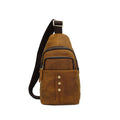 Full Grain Leather Men Chest Pack Retro Men Chest Bag Men Casual Messenger Bag