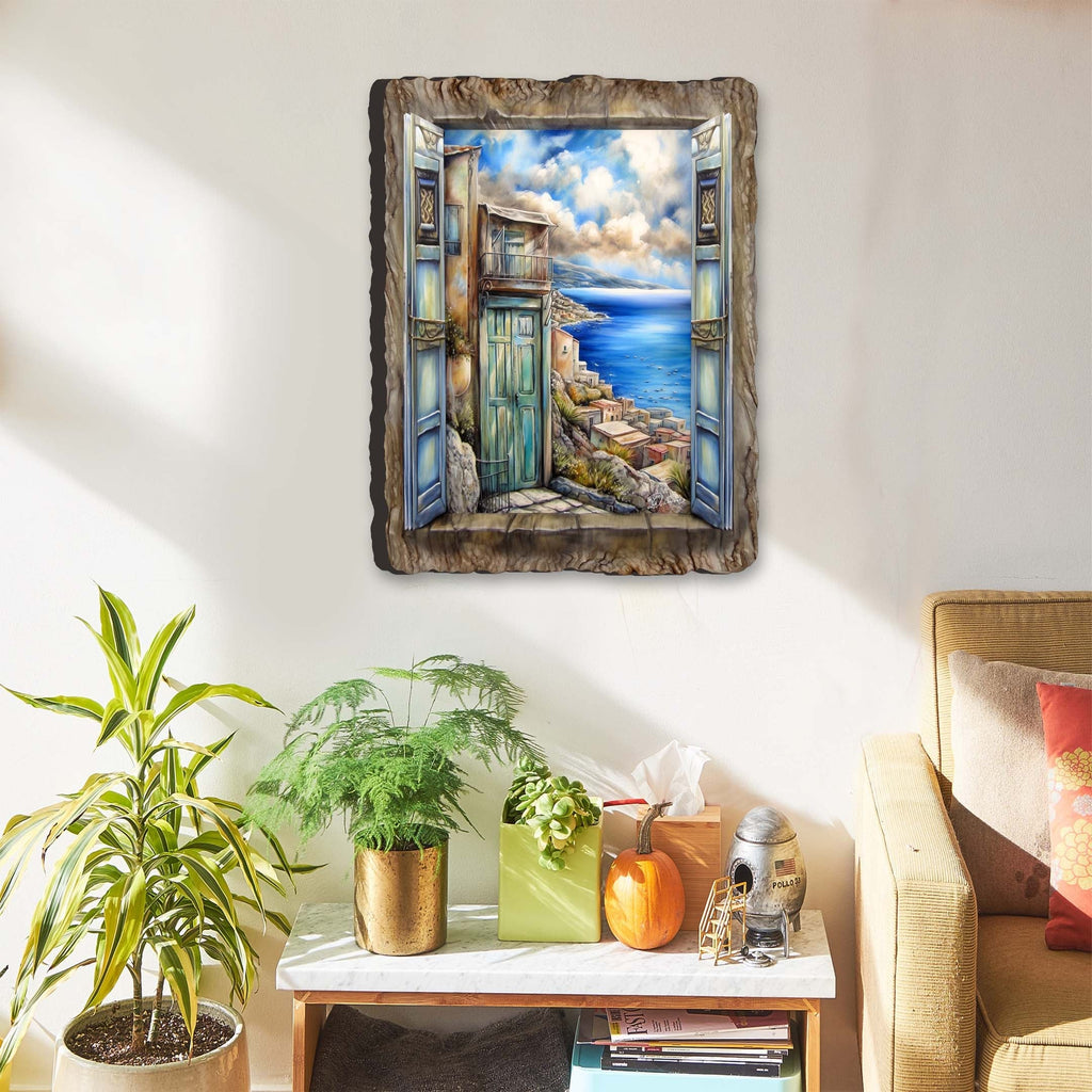 Coastal View Landscape Window Wall Art by G. DeBrekht Coastal Decor - 8492108W