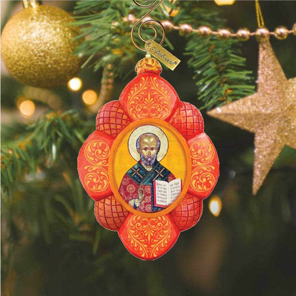 Saint Nick Sculpted Hand-Painted Christmas Ornament by G. DeBrekht - Nativity Holiday Decor - 610833