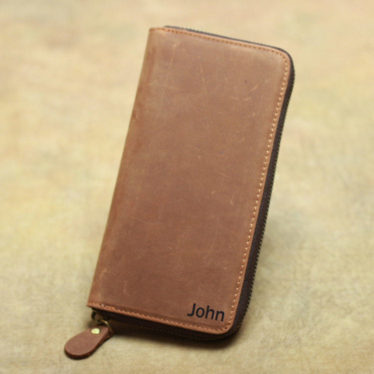 Custom Wholesale Full Grain Leather Wallet, Men Long Wallet, Money Purse Card Holders B-200
