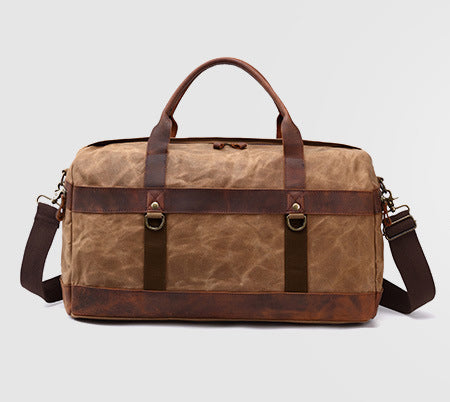 Canvas Duffle Bag with Leather Trim ,Travel Duffel Bags, Overnight Bag, Weekender Bag