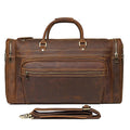 Rockcow Men's Handmade Full-Grain Leather Duffle, Premium Weekender