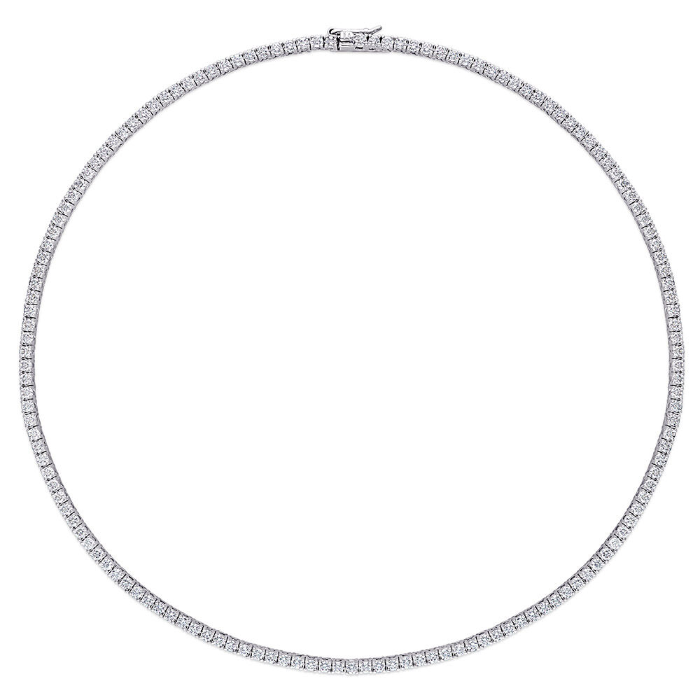 12.5 ct. DEW Created Brilliant Sapphire Tennis Necklace - 14K Gold Overlay