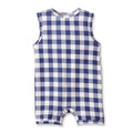 Picnic Plaid Soft Bamboo Sleeveless Baby Shortall Romper