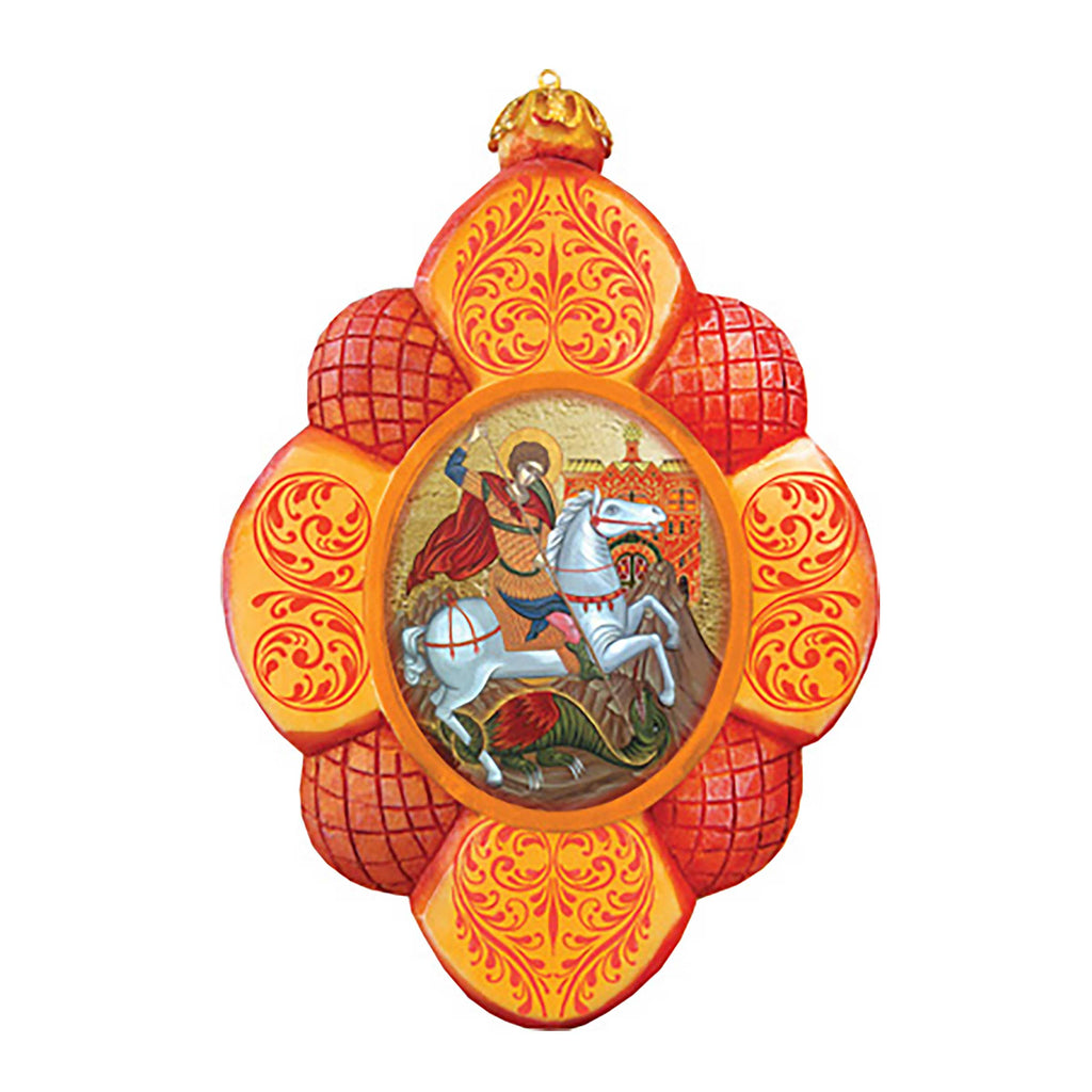 Saint George Sculpted Hand-Painted Christmas Ornament by G. DeBrekht - Nativity Holiday Decor - 610832