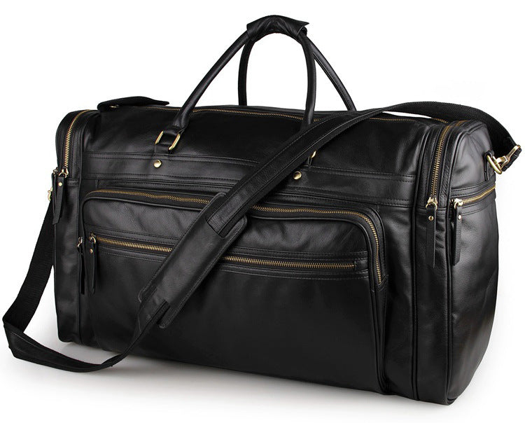 Rockcow Men's Handmade Full-Grain Leather Duffle, Premium Weekender
