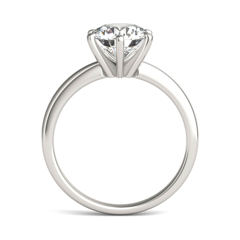 2 CTW Round Lab Grown Diamond Six Prong Solitaire Engagement Ring - G-VS Clarity, AGI Certified, 14K White Gold
