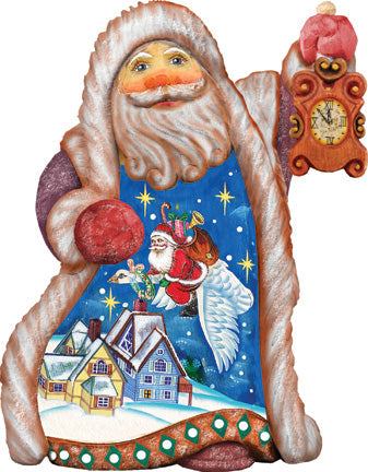 Santa Christmas Goose Sculpted Hand-Painted Figurine by G. DeBrekht - Christmas Santa Snowman Decor - 661513