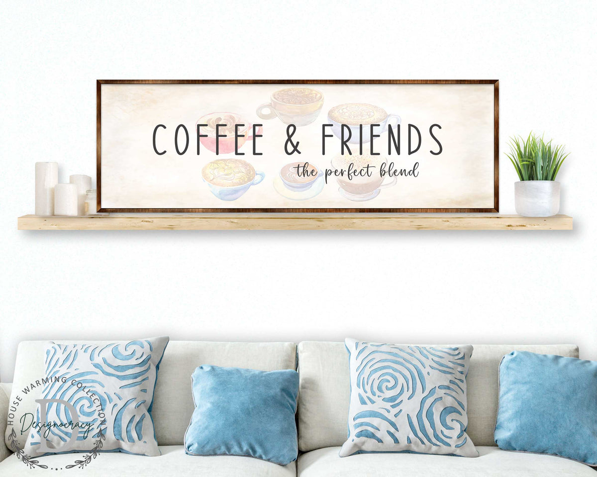 Coffee & Friends the Perfect Blend - Wooden Coffee shop decor - Farmhouse decor - Wooden Wall art - Kitchen decor - Farmhouse kitchen - Coffee nook - 310314