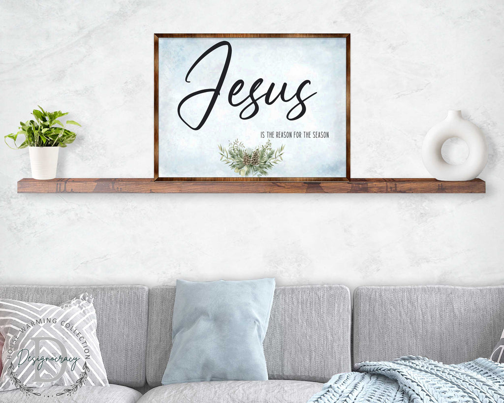 Jesus Sign - Wooden Religious Wall Art - Christian Sign - Modern farmhouse sign - Mantel decoration - Bible Sign - Dining Room Sign - Contemporary wall art - 310351