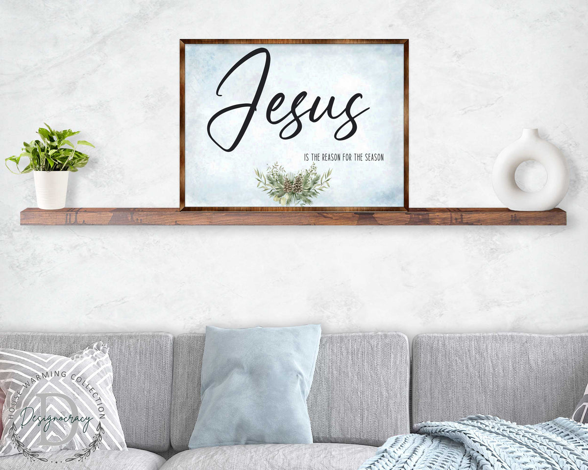 Jesus Sign - Wooden Religious Wall Art - Christian Sign - Modern farmhouse sign - Mantel decoration - Bible Sign - Dining Room Sign - Contemporary wall art - 310351