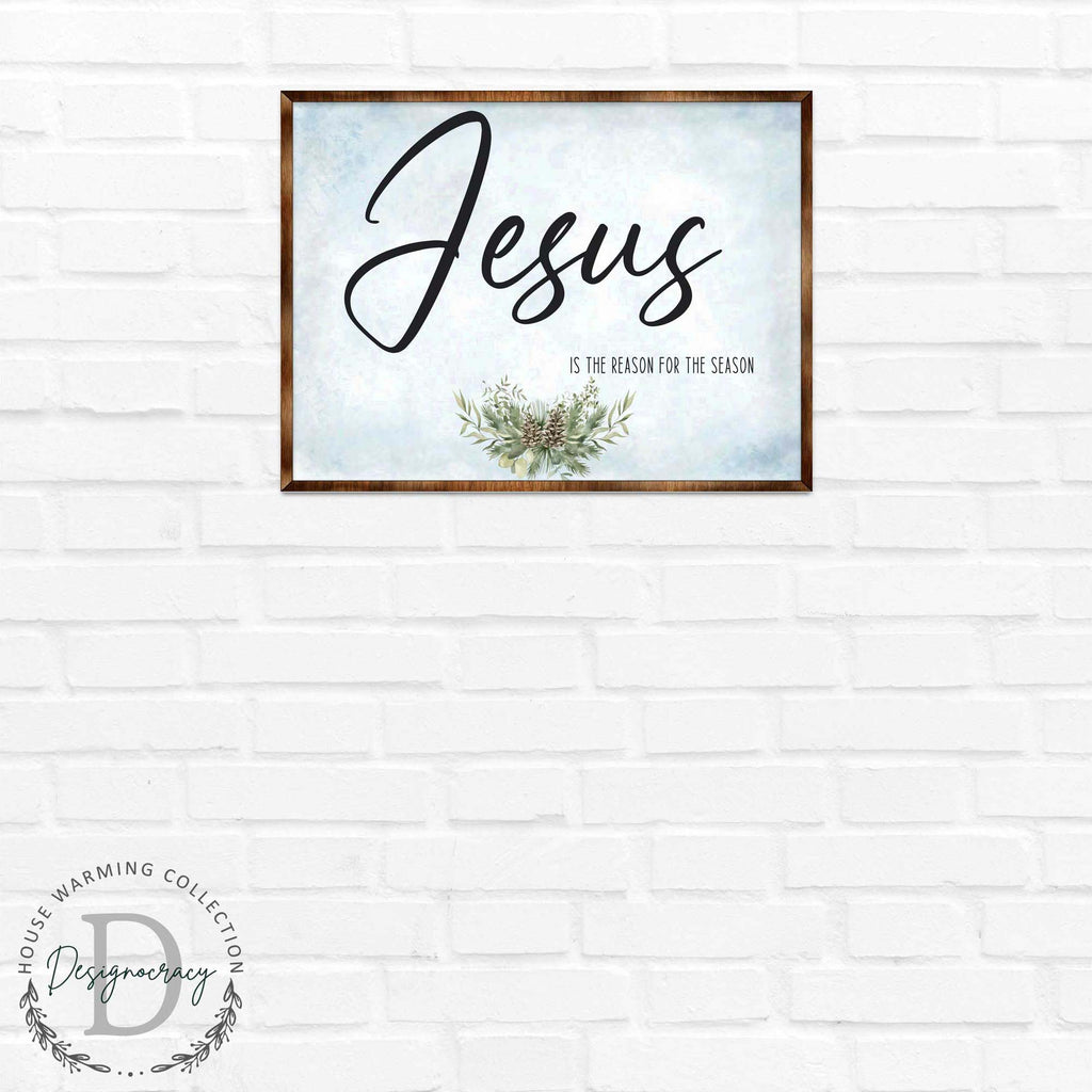 Jesus Sign - Wooden Religious Wall Art - Christian Sign - Modern farmhouse sign - Mantel decoration - Bible Sign - Dining Room Sign - Contemporary wall art - 310351