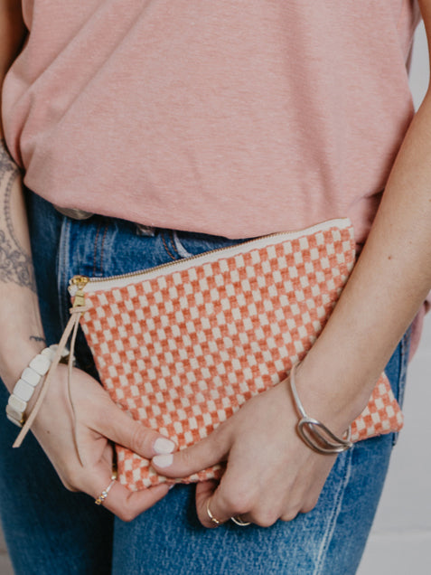 Amelia Pink Checks Purse