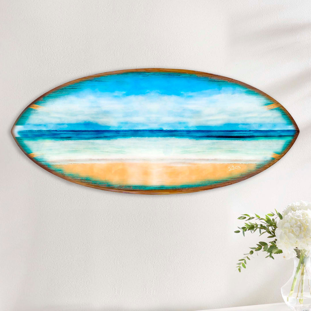 Ocean View Surfboard Coastal Wall Art by G. DeBrekht - Coastal Holiday Decor - 8490130HS