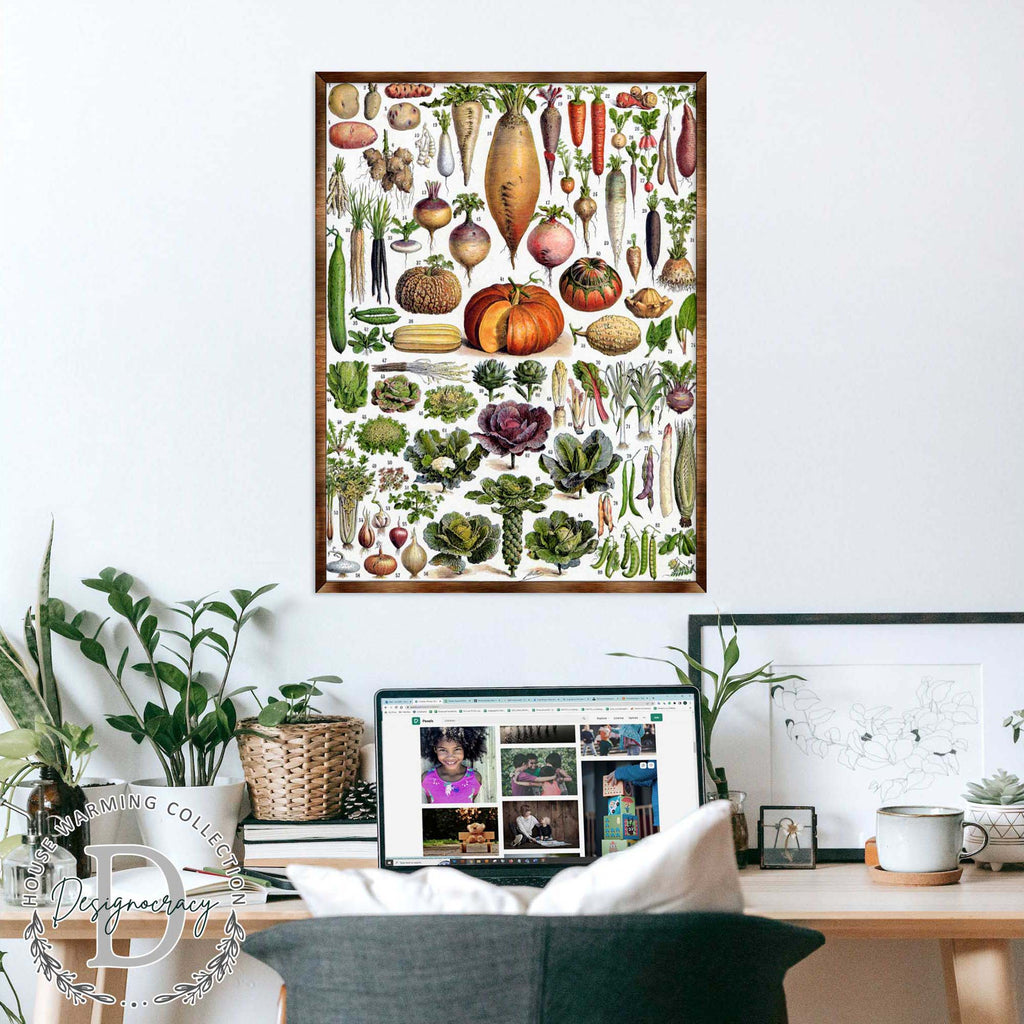 Kids Educational Poster with Root Vegetables - ?ÿMontessori Wooden Poster - Homeschool I Classroom Decor - Aesthetic - 310225