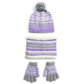 Kids Winter Hat, Scarf and Gloves Set, Purple