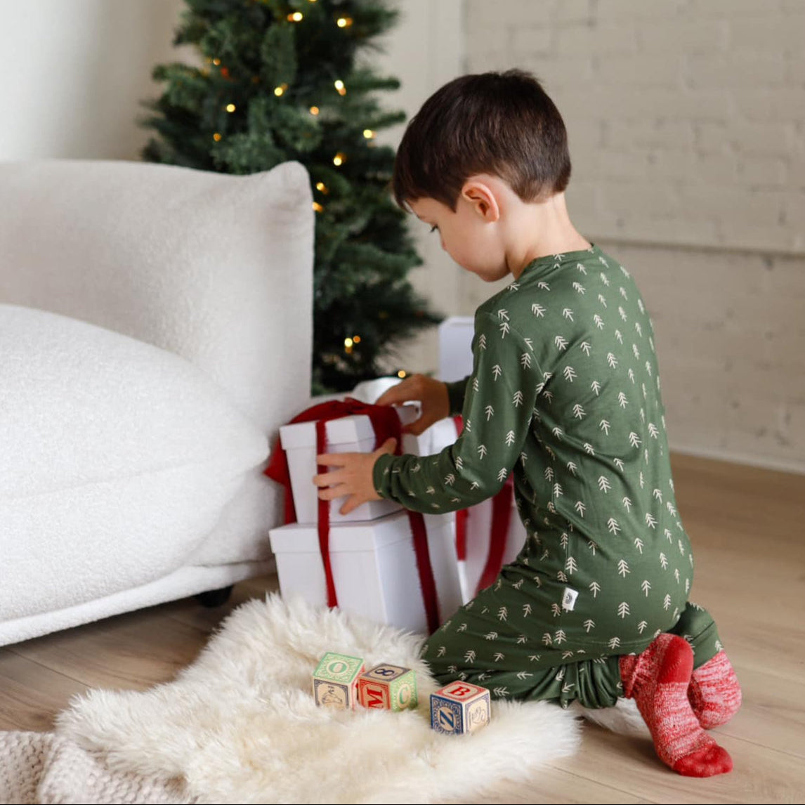 Christmas Tree Bamboo Pajamas - 2pc Set