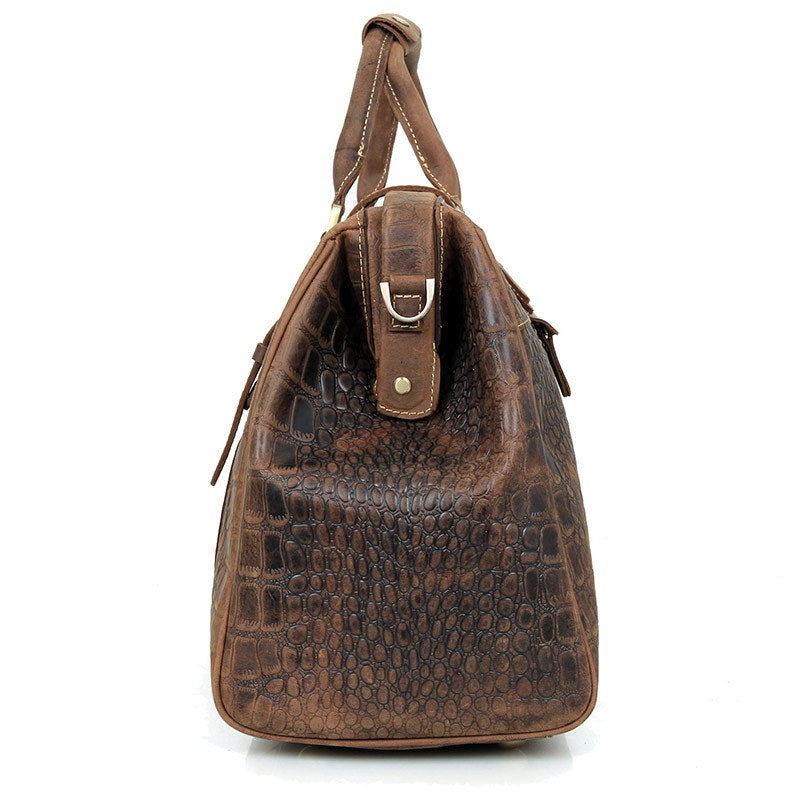 Designer Crazy Horse Leather Duffle Bag, Leather Travel Bag, Leather Weekender Bag