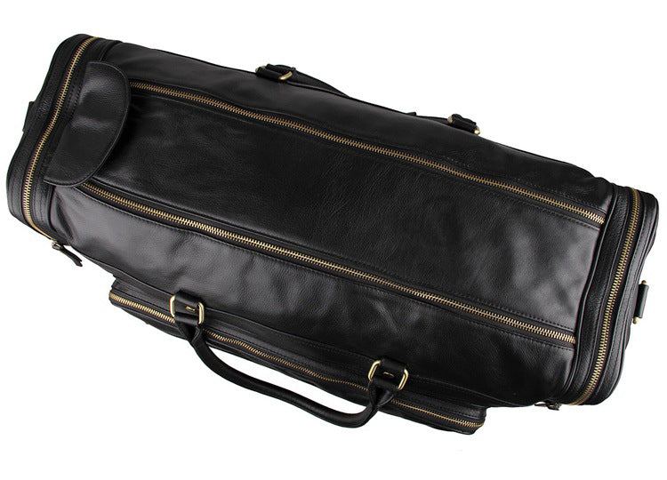 Rockcow Men's Handmade Full-Grain Leather Duffle, Premium Weekender