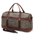 Canvas Duffle Bag with Leather Trim ,Travel Duffel Bags, Overnight Bag, Weekender Bag