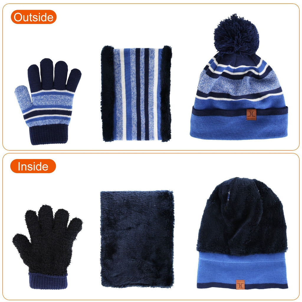 Kids Winter Hat, Scarf and Gloves Set, Pink