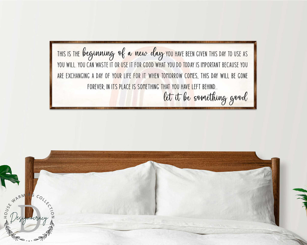 The Beginning of a New Day - Wooden Inspirational décor - Wooden Motivational home décor - Farmhouse Wall Art - 310312