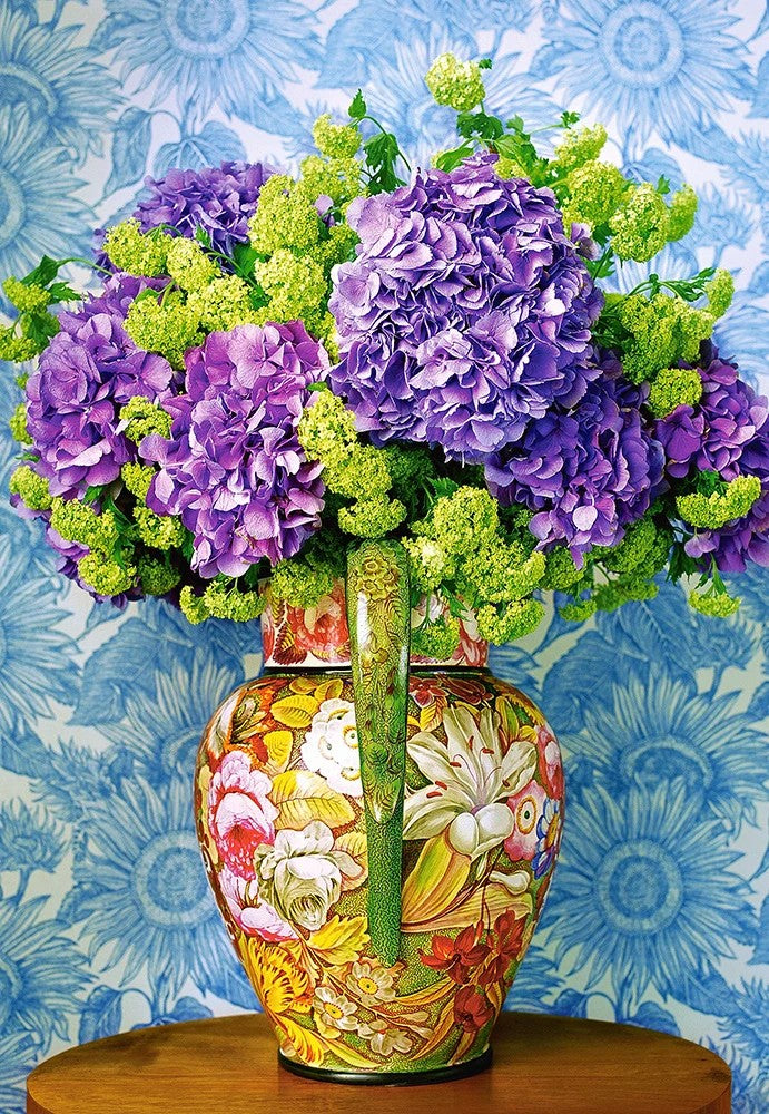 1000 Piece Jigsaw Puzzle, Bouquet of Hydrangeas, Floral still life art., Classic and colorful decor, Adult Puzzle, Castorland C-104352-2