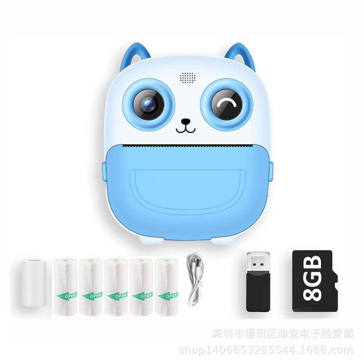 Kids Instant Print Camera with Photo Paper and 8GB Card