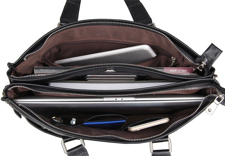Mens Leather Laptop Messenger Bag Men Crossbody Leather Side Bags Briefcase For Mens 7328