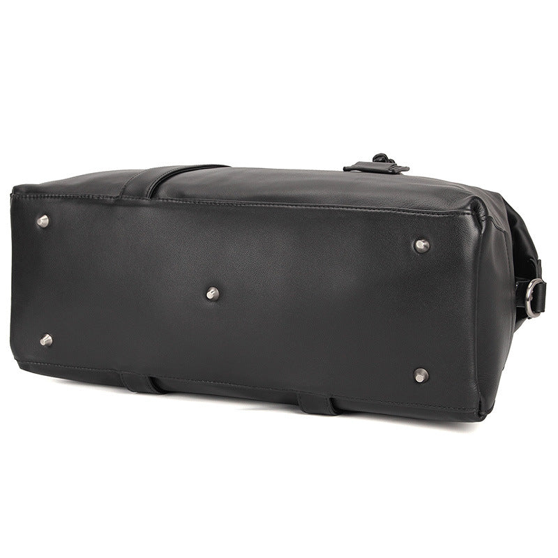 Top Grain Leather Briefcase Travel Duffle Bag Men's Large Handbags 6007A