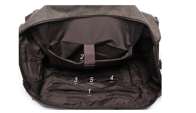 Canvas Leather Overnight Bag Waterproof Canvas Duffle Bag Crossbody Travel Bag