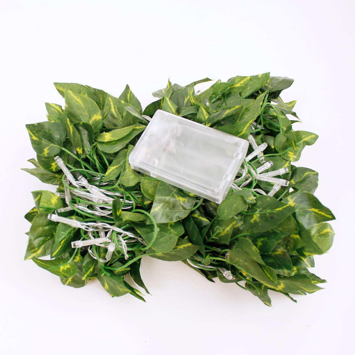 66LED Ivy Leaf Curtain String Lights 3ft x 5ft Battery Operated Warm White