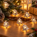 10 LED Battery Operated String Light with Wooden Christmas Tree - Warm White