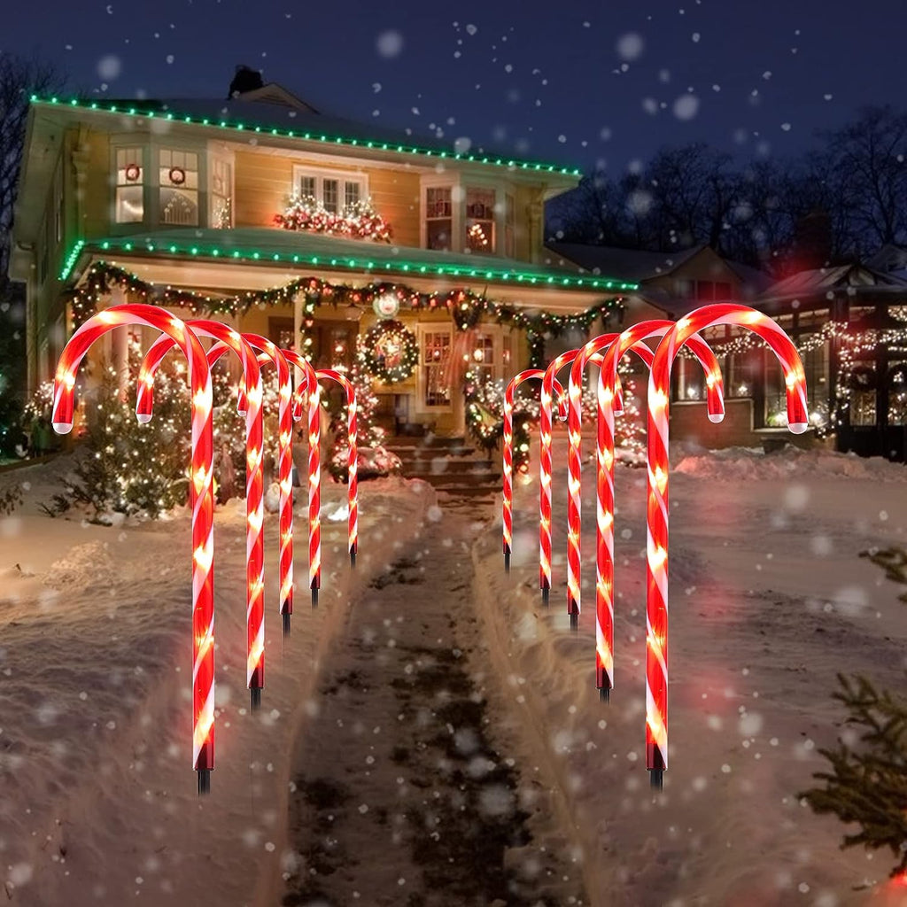 45 LED Candy Cane Solar Lights Outdoor for Christmas