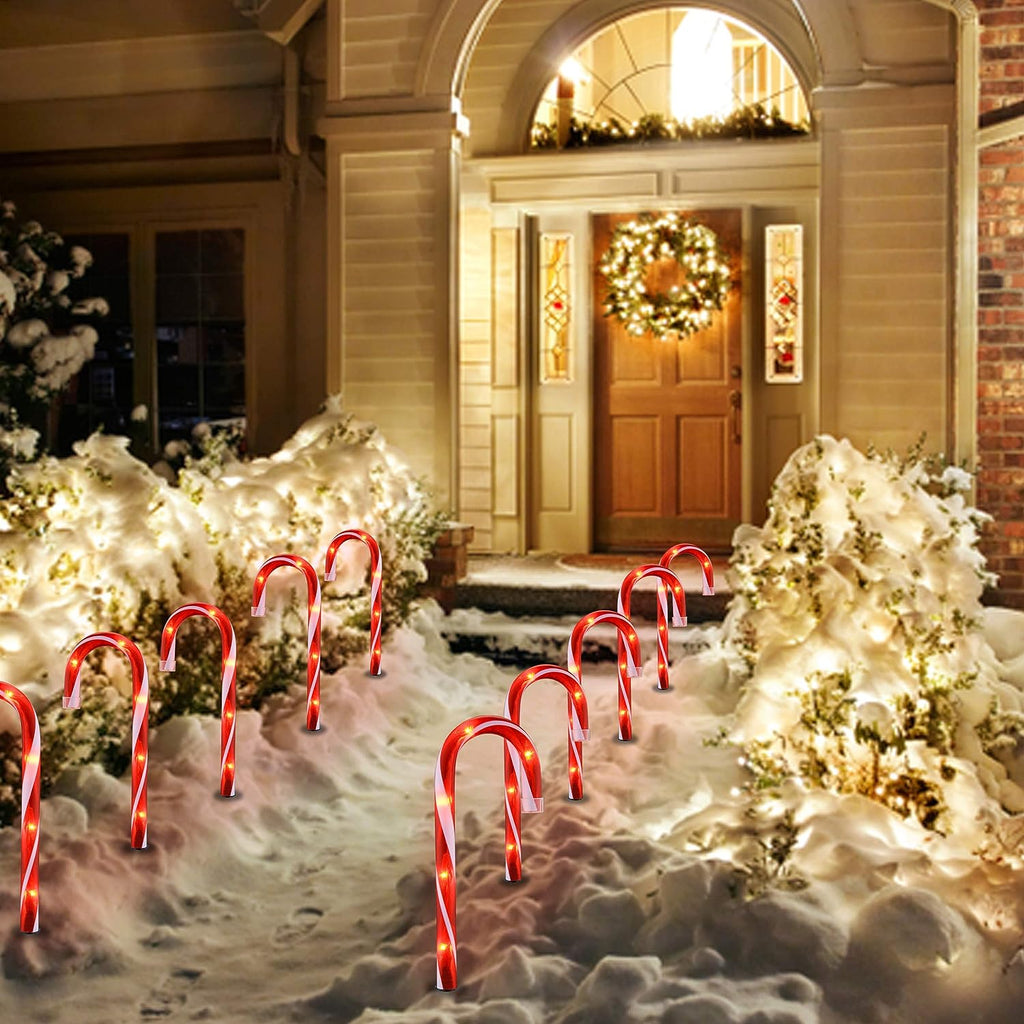 45 LED Candy Cane Solar Lights Outdoor for Christmas