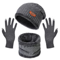 Winter Hat, Scarf and Gloves Set, Gray