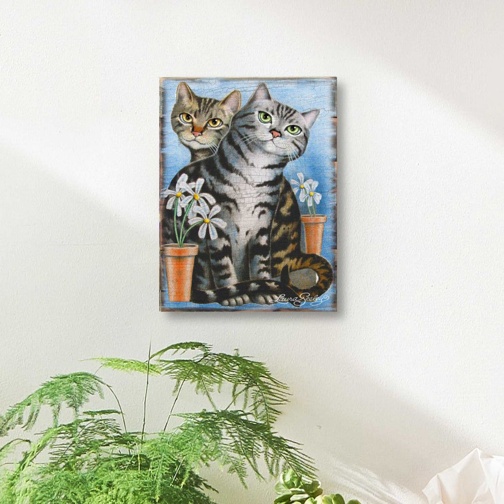 Kitty Cats Treat Wooden Wall Art by Laura Seeley - Pets Dog and Cats Decor - 8512115B
