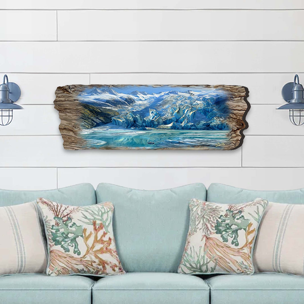 Majestic Glacier Wooden Wall Art by G. DeBrekht Coastal Decor - 8491105W