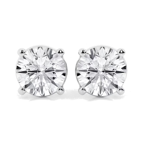 0.50 CTW Lab Grown Diamond Studs Earrings - G/VS Clarity in 14k Gold Over Sterling