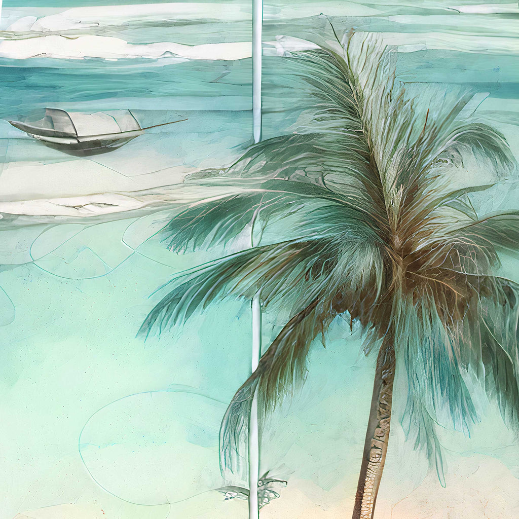 Tropical Palm Surfboard Coastal Wall Art by G. DeBrekht - Coastal Holiday Decor - 8490112HS